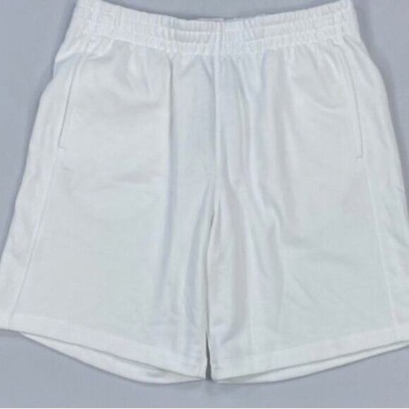 ADIDAS Shorts Mens White Q2 French Terry Fleece - Picture 5 of 7